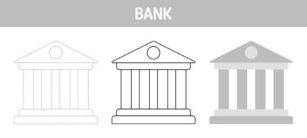 Bank Rückverfolgung und Färbung Arbeitsblatt zum Kinder vektor