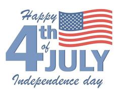 4:e av juli. amerikan oberoende dag. USA flagga. vektor platt illustration