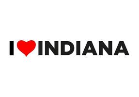 ich Liebe Indiana Typografie mit rot Herz. Liebe Indiana Beschriftung. vektor