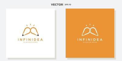 Unendlichkeit Licht Birne Idee Farbe Linie Logo Design vektor