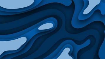 abstrakt Blau Meer Überlappung Papierschnitt Hintergrund Grafik vektor