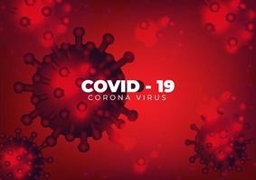 Corona-Virus-Hintergrund im roten Farbkonzept. Vektor