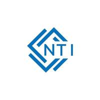 nti Brief Logo Design auf Weiß Hintergrund. nti kreativ Kreis Brief Logo Konzept. nti Brief Design. vektor