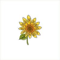 en enda linjeteckning av skönhet färsk solros för park logotyp. utskrivbar affisch dekorativ helianthus säsong blomkoncept för vägg heminredning konst. kontinuerlig linje rita design vektorillustration vektor