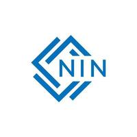 nin Brief Logo Design auf Weiß Hintergrund. nin c vektor