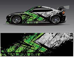 bil wrap design vektor. grafisk abstrakt stripe racing bakgrund kit designs för wrap fordon racer bil rally äventyr och livery vektor