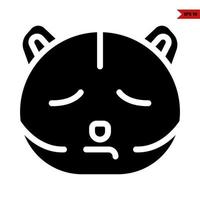 traurig Katze Emoticon Glyphe Symbol vektor