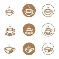 kaffekopp logotyp mall vektor ikon illustration design