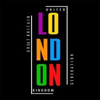 london typografie design t-shirt druck vektorillustration vektor