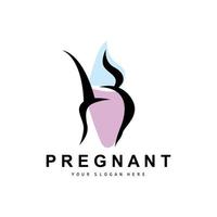 schwanger Logo, schwanger Mutter Pflege Design, Vektor Schönheit schwanger Mama und Baby, Symbol Vorlage Illustration