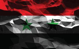 syrien flagga vektor illustration, be för syrien, posta, baner, poly design