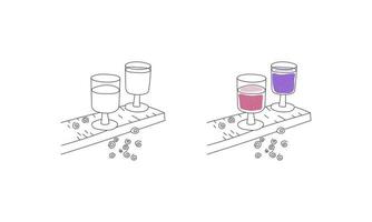 juice glas linje konst design vektor illustration.