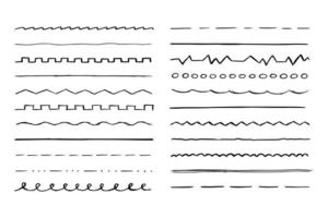 Hand gezeichnet Linie Satz. skizzieren kritzeln vektor