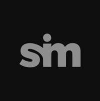'sim' första brev företag namn monogram. s jag m text logotyp. vektor
