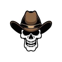 skalle cowboy logotyp design vektor