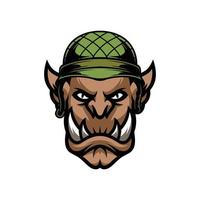 Oger Soldat Maskottchen Logo Design vektor