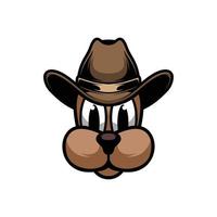 hund cowboy maskot design vektor