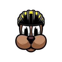 hund cykel hjälm maskot design vektor