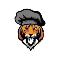 tiger kock maskot logotyp design vektor