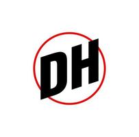 dh Briefe Symbol. dh im rot runden Unternehmen Initiale Briefe. vektor