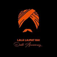 lala lajpat rai's död årsdag hälsningar. lala lajpat rai ansikte ikon. frihet kämpe av Indien vektor