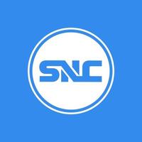 snc företag första brev monogram. snc i runda form med blå färger. vektor