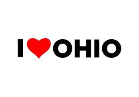 jag kärlek ohio typografi med röd hjärta. kärlek ohio text. vektor