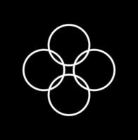vier Weiß Kreise Einheit Symbol. 4 Kreise Symbol. vektor