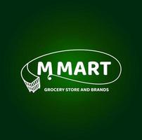 m mart matvaror Lagra och märken. m mart logotyp. vektor