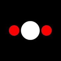 röd vit röd tre punkt på svart ikon. vektor