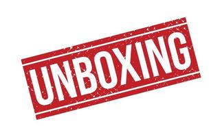 Unboxing Gummi Briefmarke. rot Unboxing Gummi Grunge Briefmarke Siegel Vektor Illustration - - Vektor