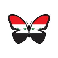 Syrien Flagge Schmetterling Design. National Welt Flagge Insekt. vektor