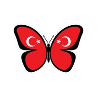 Truthahn Flagge Schmetterling Design. National Welt Flagge Insekt. vektor