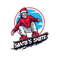 Santa Snowboarden saisonal extrem Sport vektor