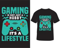 gaming är inte bara en hobby dess en livsstil gaming t-shirt design, gaming t-shirt design citat proffs ladda ner vektor