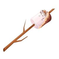 Marshmallow-Stick Cartoon-Vektor-Illustration vektor