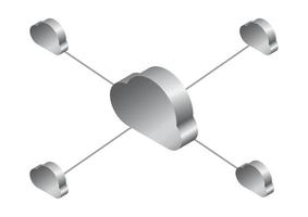 Grafik Vektor Wolke Konzept Wolke Computing von ein Netzwerk Verbindungen Daten Transfer online mit isoliert Weiß Hintergrund