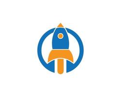 Rakete oder Raum Schiff Logo Design Vektor Symbol Vorlage Symbol.