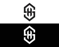 brev sh och hs logotyp design modern vektor mall.