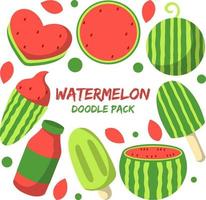 Wassermelone Gekritzel Pack vektor