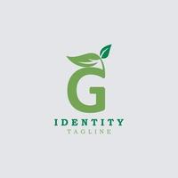 Blatt Logo Design Symbole mit Initiale G Vorlagen zum natürlich Produkte oder Unternehmen vektor