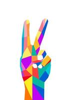 fred finger hand symbol illustration vektor händer upp pop- konst, wpap stil geometrisk lekfull, roligt, färgrik redigerbar
