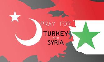 be för Kalkon och syrien jordbävning katastrof. länder under spillror. funktioner nationell flagga och Karta. vektor
