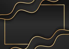 abstrakte schwarze und goldene Linien Luxushintergrund vektor