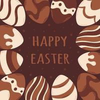 glücklich Ostern Gruß Karte. Schokolade Eier. Ostern Süßigkeiten. vektor