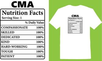 cma näring fakta t-shirt vektor