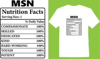 msn Ernährung Fakten T-Shirt vektor