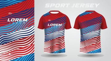 röd blå skjorta sport jersey design vektor