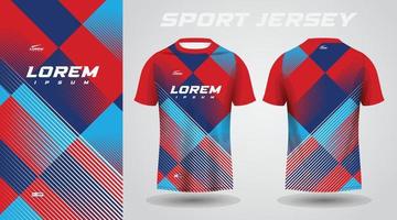 röd blå skjorta sport jersey design vektor