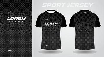 schwarz Fußball Jersey oder Fußball Jersey Vorlage Design zum Sportbekleidung. Fußball T-Shirt Attrappe, Lehrmodell, Simulation vektor